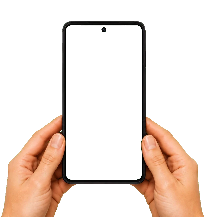 Hands holding a smartphone with a beerbattls game video